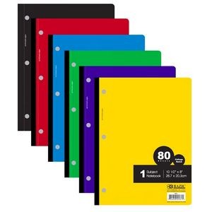 College Ruled Wireless Notebook - 80 Sheets, 1 Subject, 6 Colors (Case