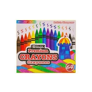 Crayons - 64 Count, Built-In Sharpener (Case of 24)