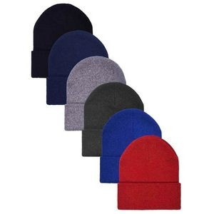 Kids' Beanie Hats - 7 Assorted Colors, Cuffed (Case of 20)