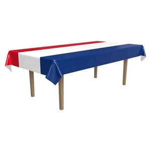 Patriotic Table Covers - Red, White, Blue, Plastic (Case of 12)