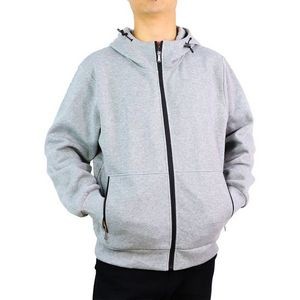 Men's Hoodies - Light Grey, Fleece, Zip Up, Assorted Sizes (Case of 12
