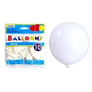 Solid Color Latex Balloons - White, 12, 10 Pack (Case of 36)