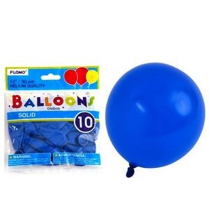 Solid Color Latex Balloons - Blue, 12, 10 Pack (Case of 36)