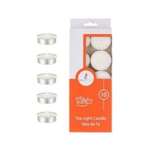 Tea Light Candles - White, Unscented, 10 Pack (Case of 72)