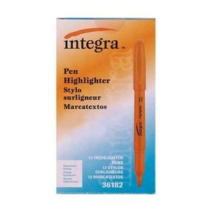Pen Highlighters - Fluorescent Orange, Chisel Tip (Case of 36)