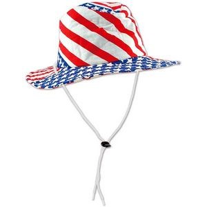 Patriotic Flag Hats - Chin strap, Stars & Stripes (Case of 6)