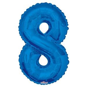 34 Mylar Number 8 Balloons - Blue (Case of 48)