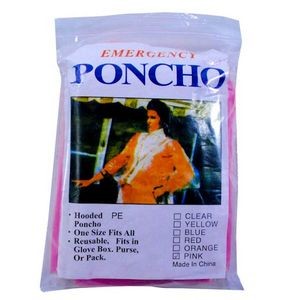 Pink Emergency Poncho (Case of 200)
