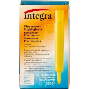 Highlighters - Fluorescent Yellow, Chisel Tip (Case of 36)