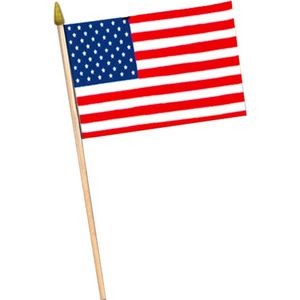 American Flag - Spear-Tipped Wooden Stick, 11 x 18 (Case of 720)