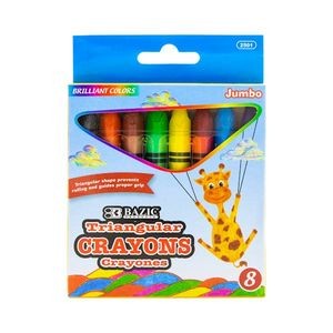 Triangle-Shaped Crayons - 8 Colors (Case of 72)