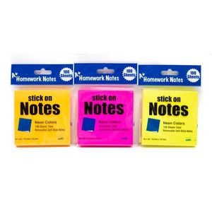 Sticky Notes - 100 Sheets, Neon Colors (Case of 48)