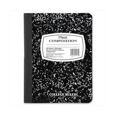 Marbled Composition Notebooks - College Ruled,100 Sheets, Black (Case