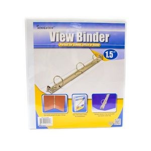 1.5 3-Ring Binders - White, 2 Pockets, View Cover (Case of 12)