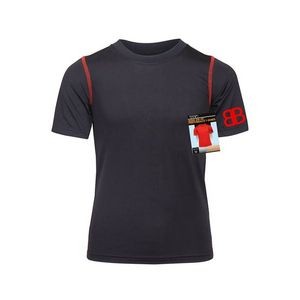 Men's Performance Crew Neck Lounge Shirts - Black/Red (Case of 24)