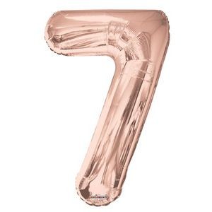 34 Mylar Number 7 Balloons - Rose Gold (Case of 48)