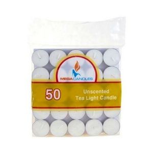 Tealight Candles - White, Unscented, 50 Pack (Case of 24)