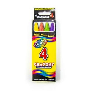 Crayons - 4 Count, Assorted Colors (Case of 144)