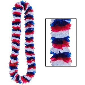 Patriotic Leis - Poly, Soft-Twist, Red/White/Blue (Case of 100)