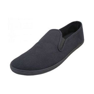 Men's Slip-On Canvas Shoes - Black, Sizes 7-13 (Case of 24)