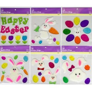 Easter Window Clings - Gel, Assorted Designs, Multicolored (Case of 14