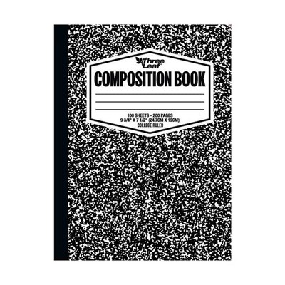 Marbled Wide-Ruled Composition Notebooks - 100 Sheets, Black (Case of