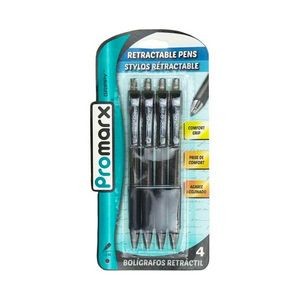 Comfort Grip Pens - Black, 4 Pack (Case of 48)