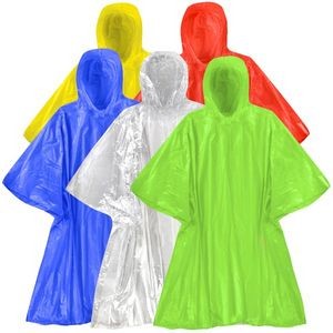 Adult Rain Ponchos - 5 Colors, Disposable (Case of 200)