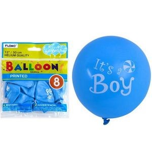 Baby Shower Balloons - Baby Blue, 8 Pack, 12 (Case of 36)