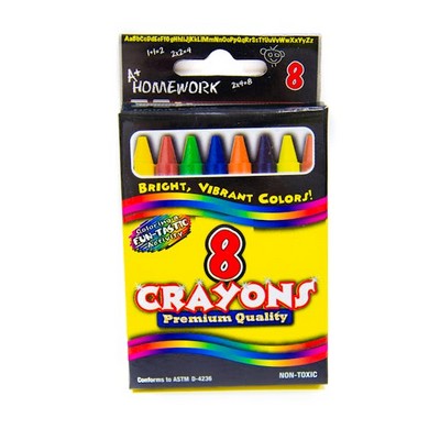 Crayons - 8 Count, Vibrant Colors (Case of 48)