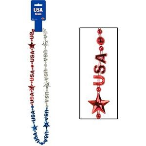 USA Beaded Necklaces - Red, White, & Blue, 36 (Case of 240)