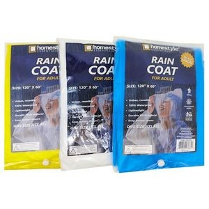 Adult Raincoats with Hood - 3 Colors, 48 Count, PVC (Case of 48)