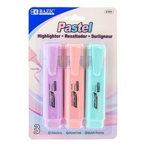 Pastel Highlighters - 3 Pack (Case of 144)