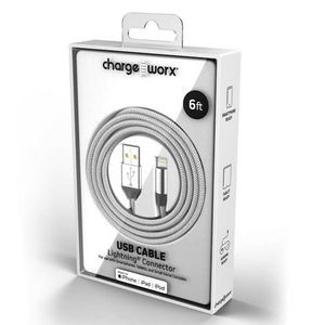 6' Lightning USB Cable - Argent (Case of 48)