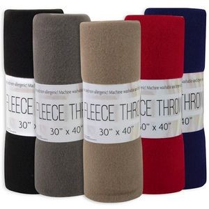 Fleece Blankets - 30 x 40, Assorted Colors (Case of 24)