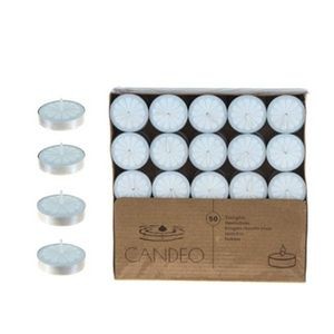 Unscented Tealight Candles - White, 50-Piece (Case of 24)