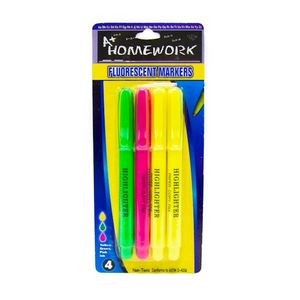 Pen Style Highlighters - 4 Count, Assorted Colors, Thin Tip (Case of 4