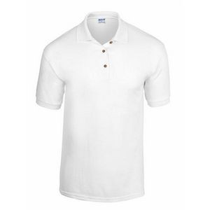 Gildan Irregular Polo Shirts - White, Medium (Case of 12)
