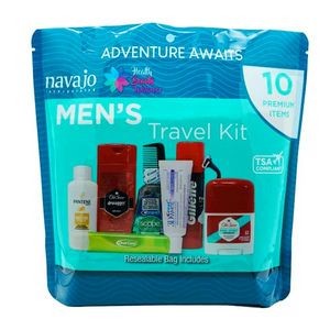 Men's Zip Bag Travel Kits - 10 Piece, TSA Approved (Case of 8)