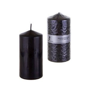 6 Dome Top Candles - Black, Unscented (Case of 24)