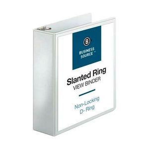 3 3-Ring Binders - White, 2 Inside Pockets, View Covers (Case of 6)