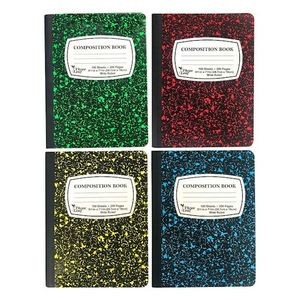 Wide Ruled Composition Notebooks - 100 Sheets, Assorted (Case of 48)