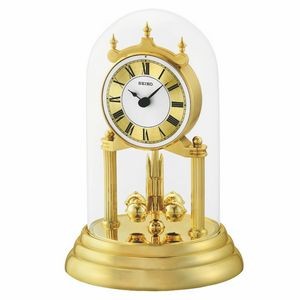 Seiko QHN006G Pendulum Mantel Alarm Clock - Gold