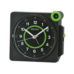 Seiko QHE183K Desk Alarm Clock - Black & Green
