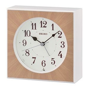 Seiko QXE060B Desk Alarm Clock - Brown & White