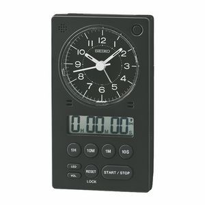 Seiko QHE190K Desk Alarm Clock - Black