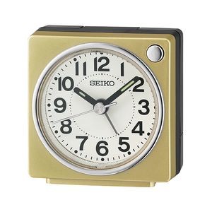 Seiko QHE196G Bedside Desk Alarm Clock - Gold & White