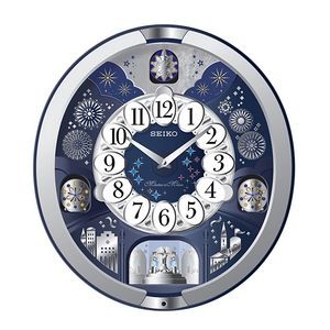 Seiko QXM379S Melodies in Motion Clock - Blue & Silver