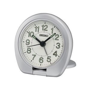 Seiko QHT018S Travel Alarm Clock - Silver and White