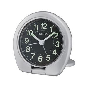 Seiko QHT018A Travel Alarm Clock - Silver and Black